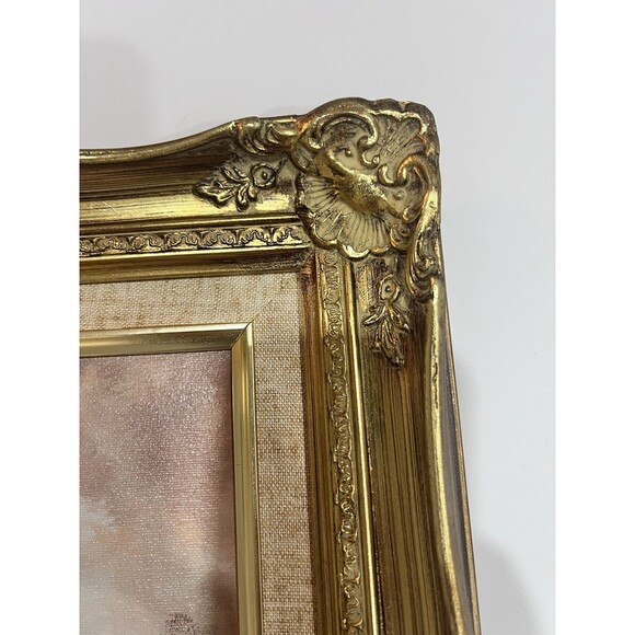 Original Oil On Canvas Painting With Winter Landscape Cottage On The Lake 15” - Picture 14 of 16